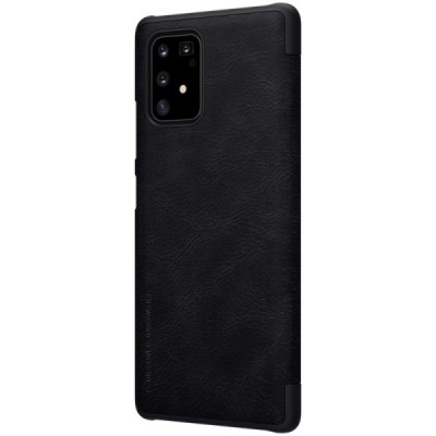 Greznais Nillkin Qin sērijas ādas atvērams melns Samsung Galaxy S10 Lite (G970) vāciņš | Vacins.lv
