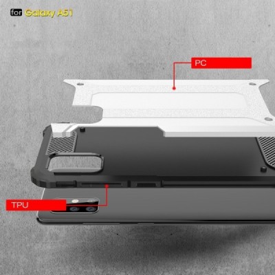 Pastiprinātas aizsardzības Samsung Galaxy A51 (A515F) apvalks - melns | Vacins.lv