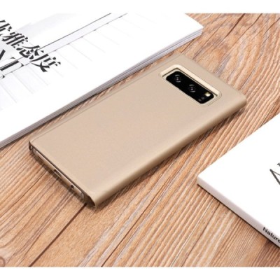 Samsung Galaxy Note 8 (N950F) открываемый золотой пластиковый чехол-книжка | Vacins.lv