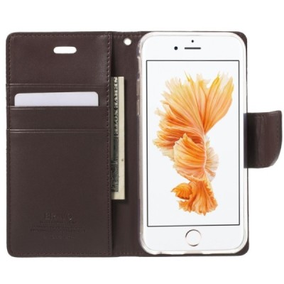 Mercury Bravo Diary Apple iPhone 6 (6s) коричневый  чехол-книжка | Vacins.lv