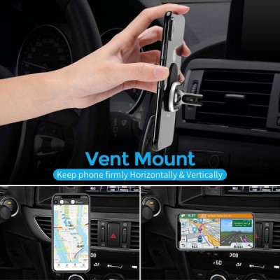 „Hicucoo“ Kickstand melns telefona autoturētājs (pie ventilācikas režģiem) | Vacins.lv