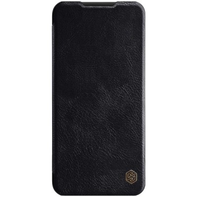 Роскошный чёрный кожаный чехол Nillkin Qin Series для Xiaomi Redmi Note 8T | Vacins.lv