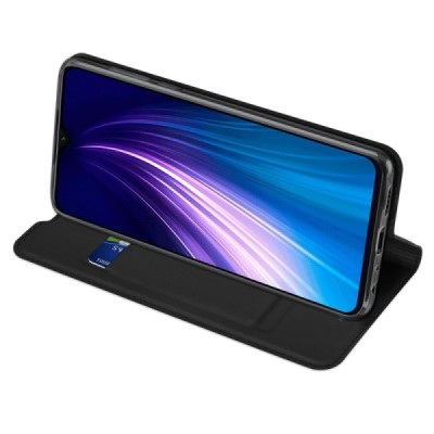 Xiaomi Redmi Note 8T Dux Ducis Skin серии чёрный кожаный чехол-книжка | Vacins.lv