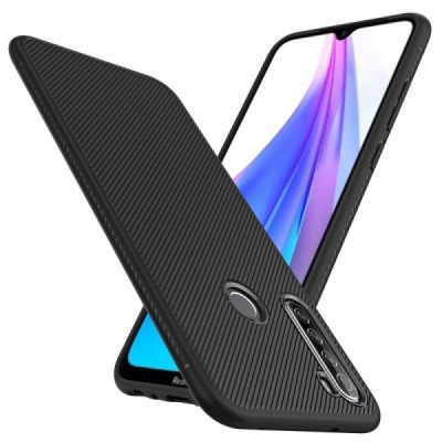 Xiaomi Redmi Note 8T твердый силиконовый чехол (TPU) - чёрный | Vacins.lv