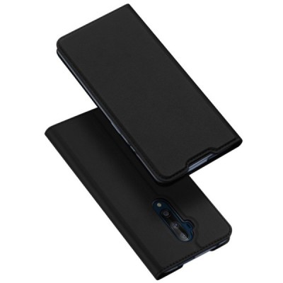 OnePlus 7T Pro Dux Ducis Skin sērijas melns ādas atvērams maciņš | Vacins.lv