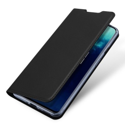 Dux Ducis Skin серии OnePlus 7T Pro чёрный кожаный чехол-книжка | Vacins.lv