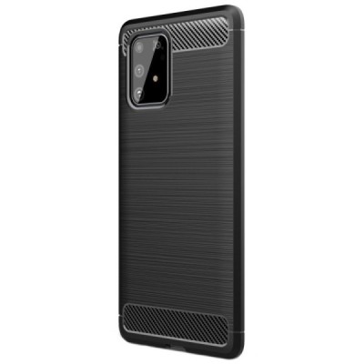 Samsung Galaxy S10 Lite (G970) „Carbon“ твердый силиконовый чехол (TPU) - черный | Vacins.lv