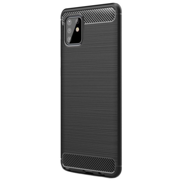 „Carbon“ твердый силиконовый чехол (TPU) - черный (Galaxy Note10 Lite)