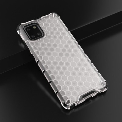 Honeycomb sustiprintos apsaugos Samsung Galaxy Note10 Lite (N770F) прозрачный твердый силиконовый (TPU) и пластиковый чехол | Va