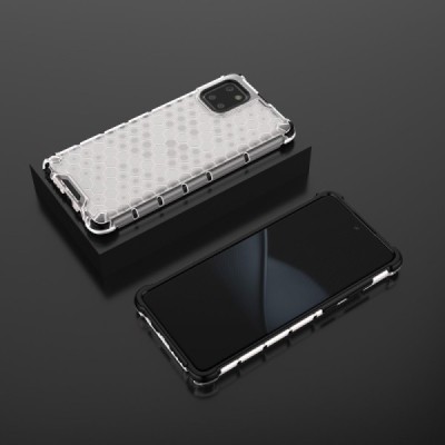 Honeycomb sustiprintos apsaugos Samsung Galaxy Note10 Lite (N770F) прозрачный твердый силиконовый (TPU) и пластиковый чехол | Va