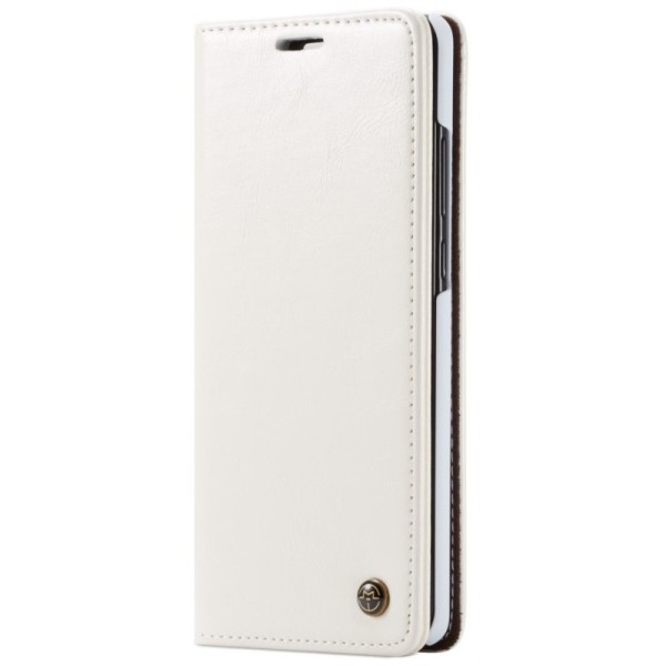 „CaseMe“ solīds atvēramais ādas maciņš - balts (Galaxy A70)
