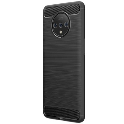 OnePlus 7T (OnePlus SevenT) „Mofi“ Carbon твердый силиконовый чехол (TPU) - черный | Vacins.lv