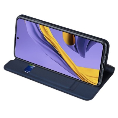Samsung Galaxy A71 (A715F) Dux Ducis Skin sērijas melns ādas atvērams maciņš | Vacins.lv