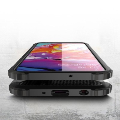Samsung Galaxy A71 (A715F) усиленный защитный чёрный твердый силиконовый чехол (TPU) | Vacins.lv