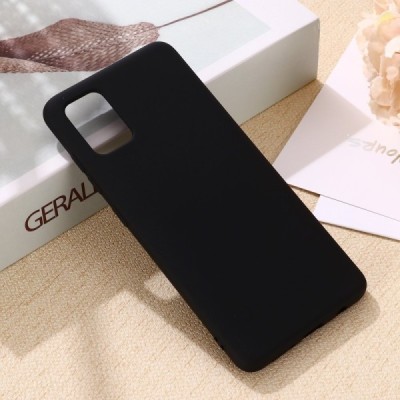 Samsung Galaxy A71 (A715F) Shell cieta silikona (TPU) melns apvalks | vacins.lv