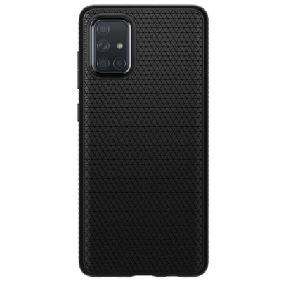 Samsung Galaxy A71 (A715F) Spigen Liquid Air melns cieta silikona apvalks | vacins.lv