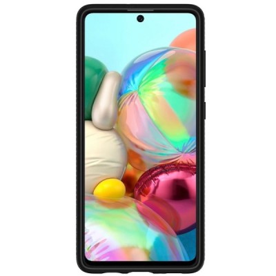 Samsung Galaxy A71 (A715F) Spigen Liquid Air melns cieta silikona apvalks | vacins.lv