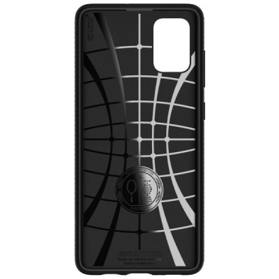 Samsung Galaxy A71 (A715F) Spigen Liquid Air melns cieta silikona apvalks | vacins.lv