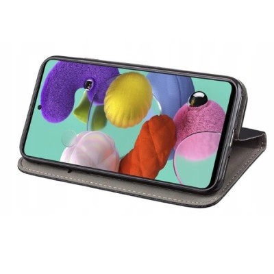 Samsung Galaxy A51 (A515F) Shell Skin sērijas zils ādas atvērams maciņš | Vacins.lv