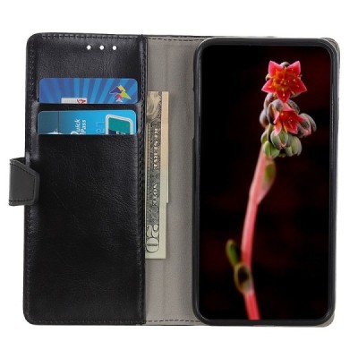 Samsung Galaxy XCover Pro (G715) atvēramais ādas melns maciņš, grāmata (maks) | Vacins.lv