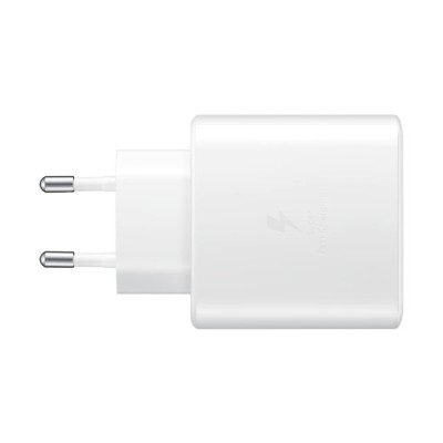 Oriģināls „Samsung“ Super Fast Charging 45W EP-TA845 tīkla lādētājs - balts ar USB Type-C vadu | Vacins.lv