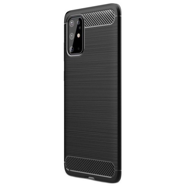 „Carbon“ cieta silikona (TPU) apvalks - melns (Galaxy S20+)