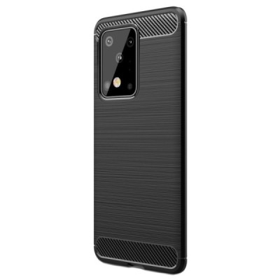Samsung Galaxy S20 Ultra (G988) „Carbon“ твердый силиконовый чехол (TPU) - черный | Vacins.lv