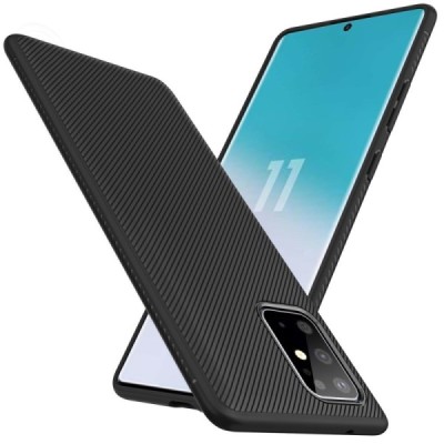 Samsung Galaxy S20+ (G986) твердый силиконовый чехол (TPU) - чёрный | Vacins.lv