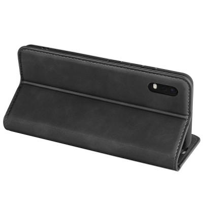 Samsung Galaxy XCover Pro (G715) melns ādas atvērams maciņš ar magnetu | Vacins.lv