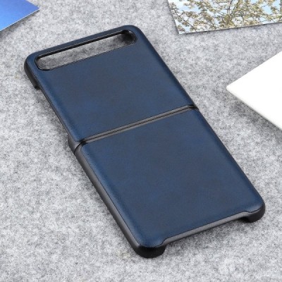 Samsung Galaxy Z Flip (F700) Slim Leather zils ādas apvalks | Vacins.lv