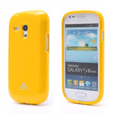 Samsung Galaxy S3 mini i8190 Mercury dzeltens cieta silikona (TPU) futrālis / Vacins.lv