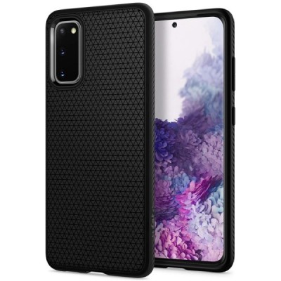 Samsung Galaxy S20 (G980) Spigen Liquid Air чёрный твердый силиконовый чехол | Vacins.lv