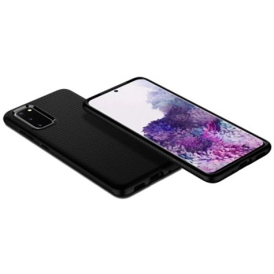 Samsung Galaxy S20 (G980) Spigen Liquid Air чёрный твердый силиконовый чехол | Vacins.lv