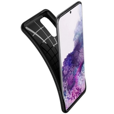 Samsung Galaxy S20 (G980) Spigen Liquid Air чёрный твердый силиконовый чехол | Vacins.lv