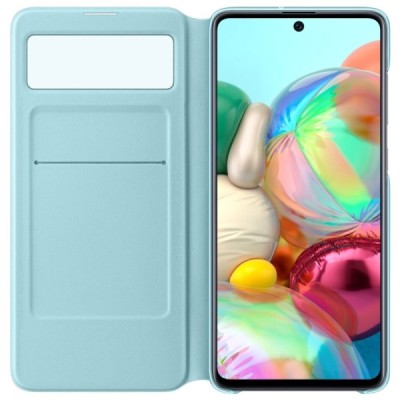 Samsung Galaxy A71 (A715) оригинальный S View Wallet Cover открываемый чёрный кожаный чехол - книжка | Vacins.lv