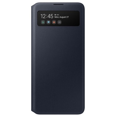 Samsung Galaxy A51 (A515) oficiāls S View Wallet Cover atvērams melns maciņš (maks) | Vacins.lv