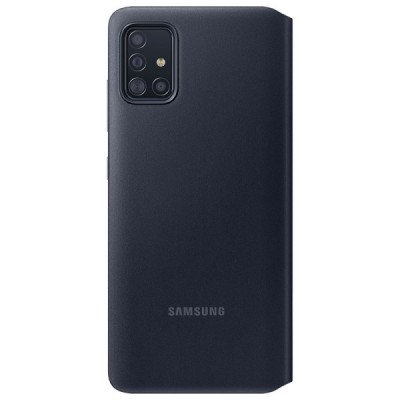 Samsung Galaxy A51 (A515) oficiāls S View Wallet Cover atvērams melns maciņš (maks) | Vacins.lv