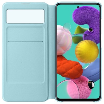 Samsung Galaxy A51 (A515) oficiāls S View Wallet Cover atvērams melns maciņš (maks) | Vacins.lv