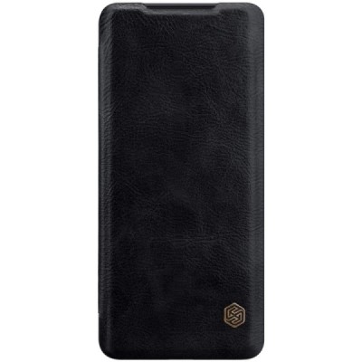 Роскошный чёрный кожаный чехол Nillkin Qin Series для Samsung Galaxy S20 Ultra (G988) | Vacins.lv