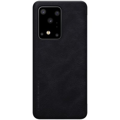 Samsung Galaxy S20 Ultra (G988) greznais Nillkin Qin sērijas ādas atvērams melns maciņš, maks | Vacins.lv