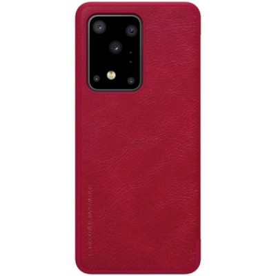 Samsung Galaxy S20 Ultra (G988) greznais Nillkin Qin sērijas ādas atvērams sarkans maciņš, maks | Vacins.lv