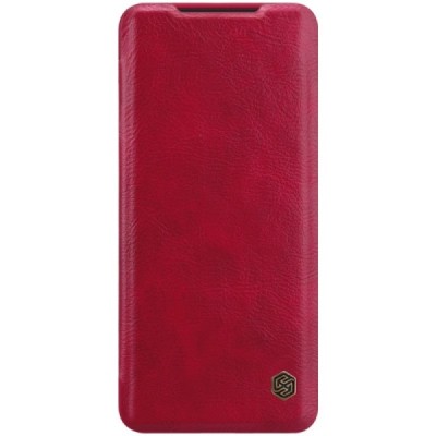Роскошный красный кожаный чехол Nillkin Qin Series для Samsung Galaxy S20 (G980) | Vacins.lv