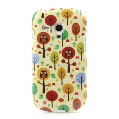 Samsung Galaxy S3 mini i8190 rakstains margs cieta silikona apvalks - pūce kokā / Vacins.lv