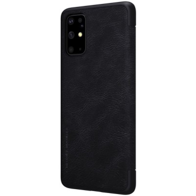 Samsung Galaxy S20+ Plus (G985) greznais Nillkin Qin sērijas ādas atvērams melns maciņš, maks | Vacins.lv