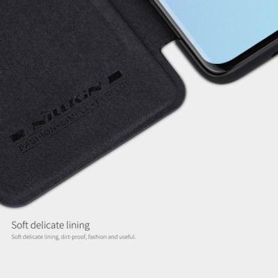 Samsung Galaxy S20+ Plus (G985) greznais Nillkin Qin sērijas ādas atvērams melns maciņš, maks | Vacins.lv