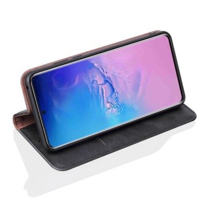 Deluxe Samsung Galaxy S20 Ultra (G988) чёрный кожаный чехол-книжка | Vacins.lv