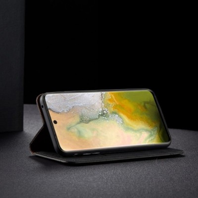 Samsung Galaxy S20+ Plus (G985) Deluxe ādas atvēramais melns maciņš (maks) | Vacins.lv