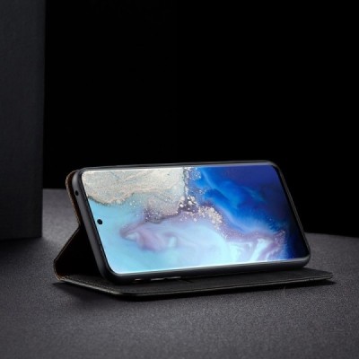 Deluxe Samsung Galaxy S20 (G980) чёрный кожаный чехол-книжка | Vacins.lv