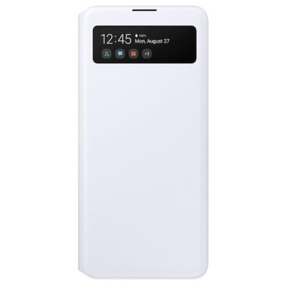 Samsung Galaxy A51 (A515) oficiāls S View Wallet Cover atvērams balts maciņš (maks) | Vacins.lv