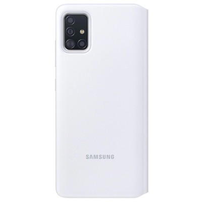 Samsung Galaxy A51 (A515) оригинальный S View Wallet Cover открываемый белый кожаный чехол - книжка | Vacins.lv